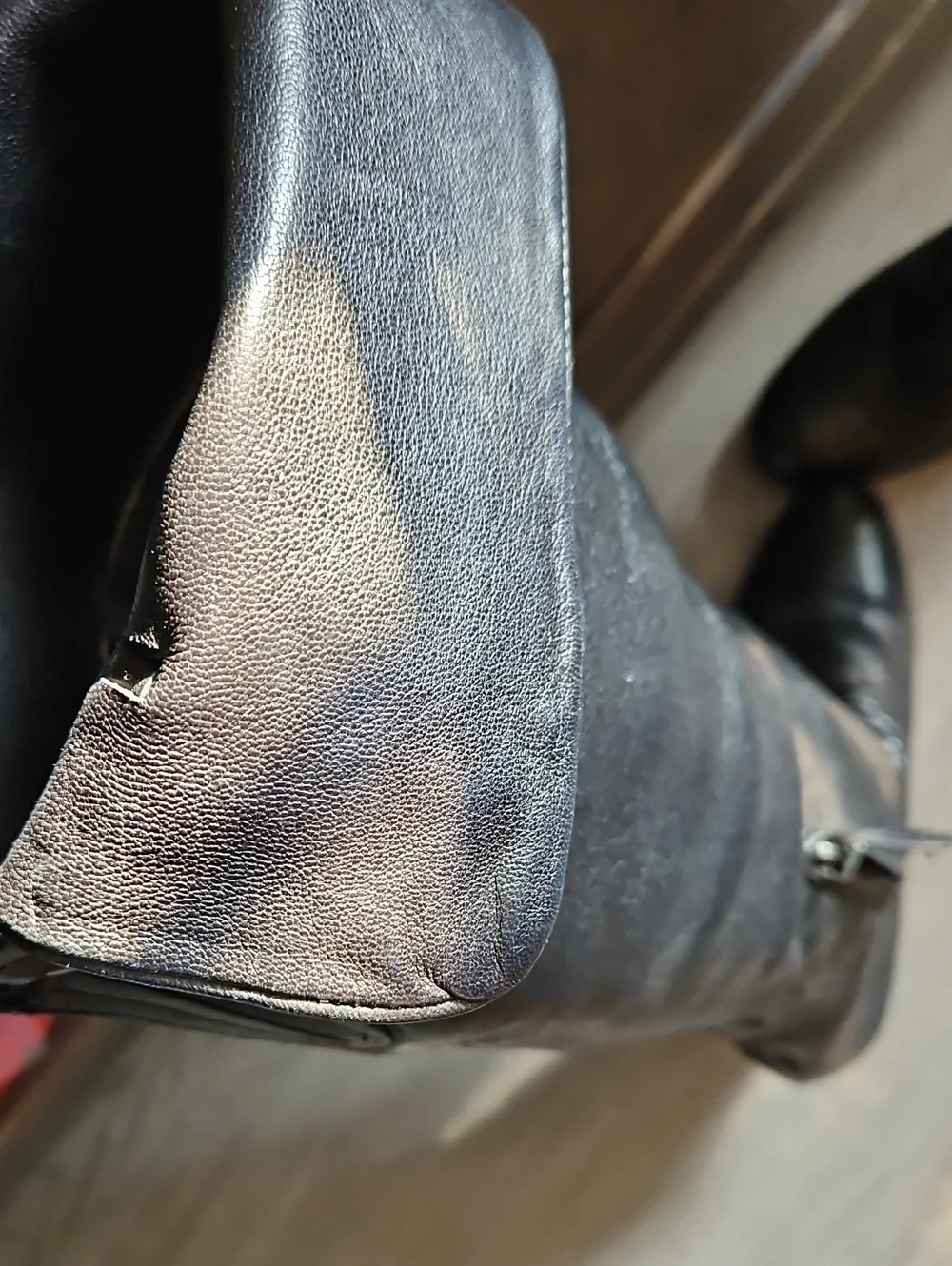 Sam Edelman Black Over-the-Knee Fold-Top Leather Boots Size 8